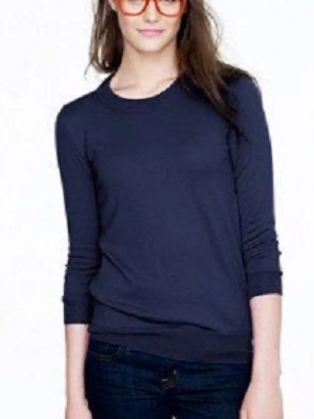 J. Crew - Women's Tippi Crewneck sweater, merino wool pullover.  Navy. Small